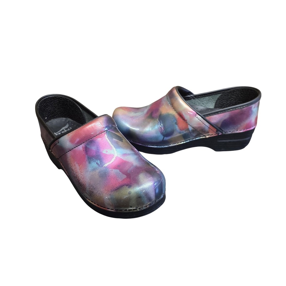Dansko Clog Shoes Women 8.5 EU 39 Multicolor Leather Slip On Comfort Work Nurse